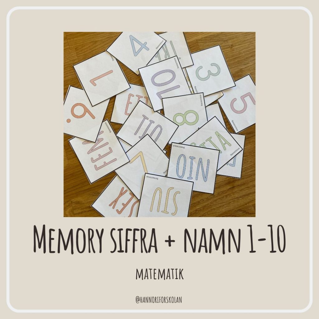 Memory siffra + namn 1-10
