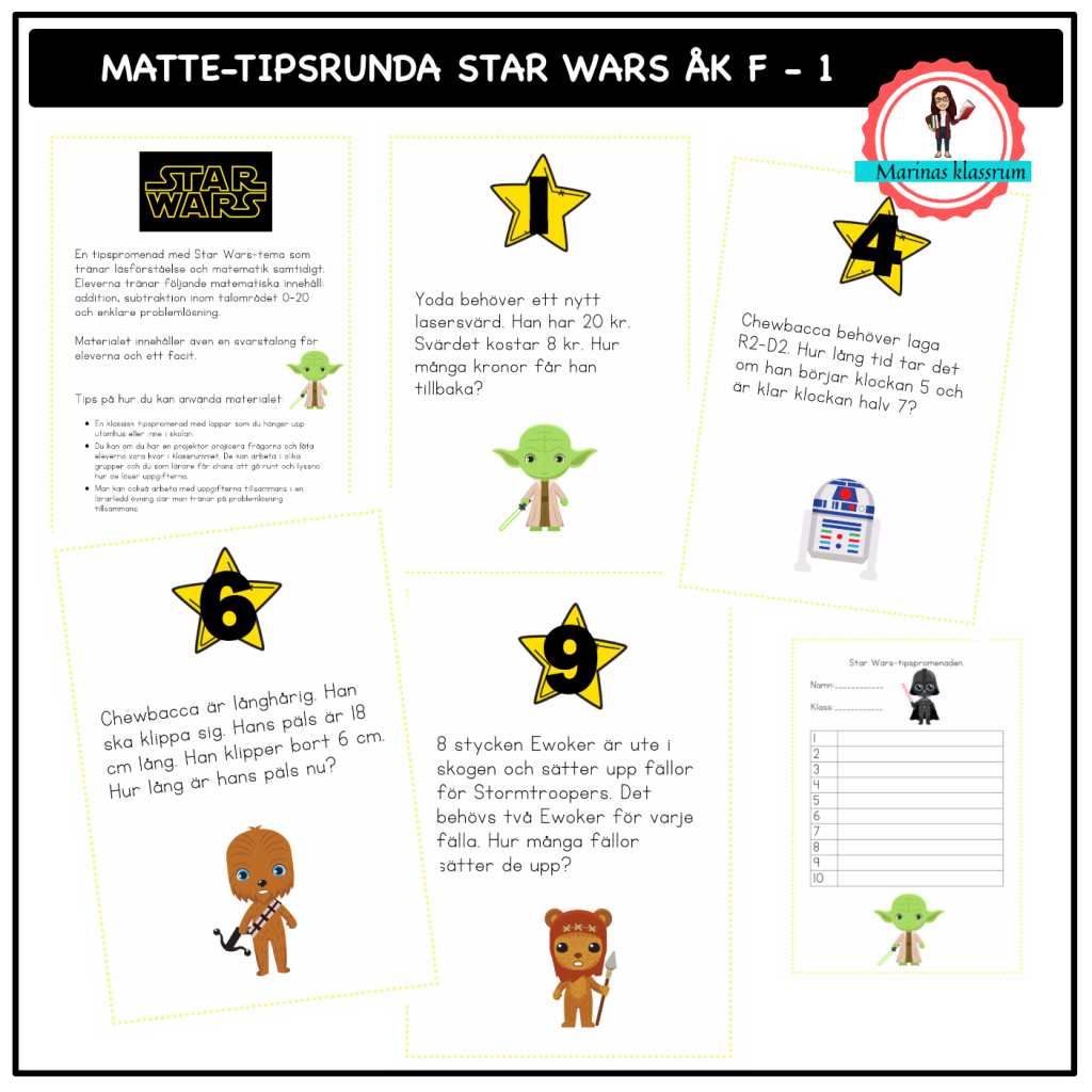 Tipspromenad Star Wars matte för åk F – 1