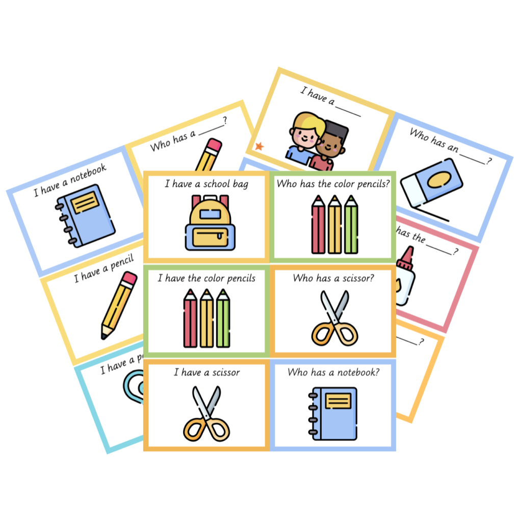 Paket: I have – who has? Classroom words (tre nivåer)