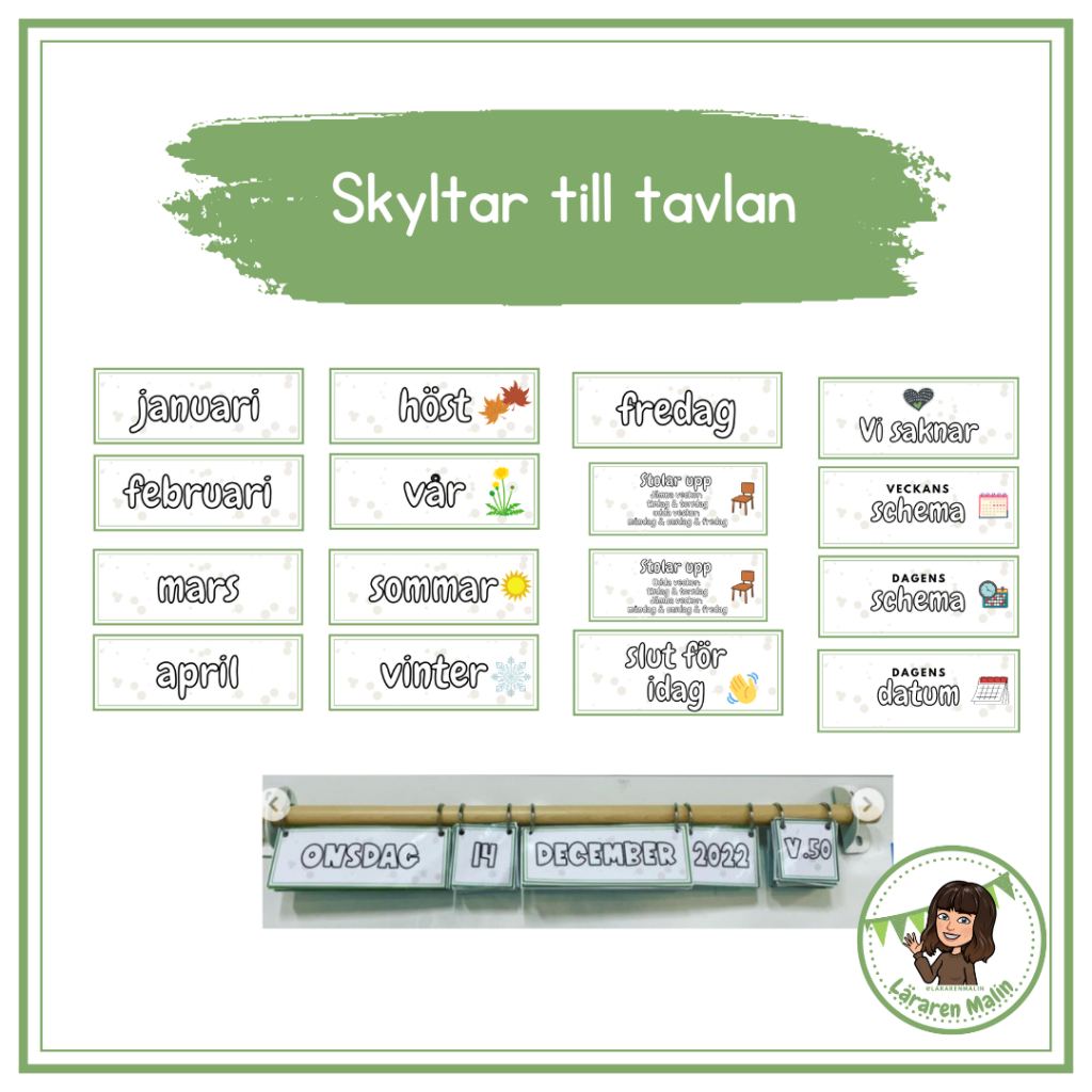 Skyltar till tavlan