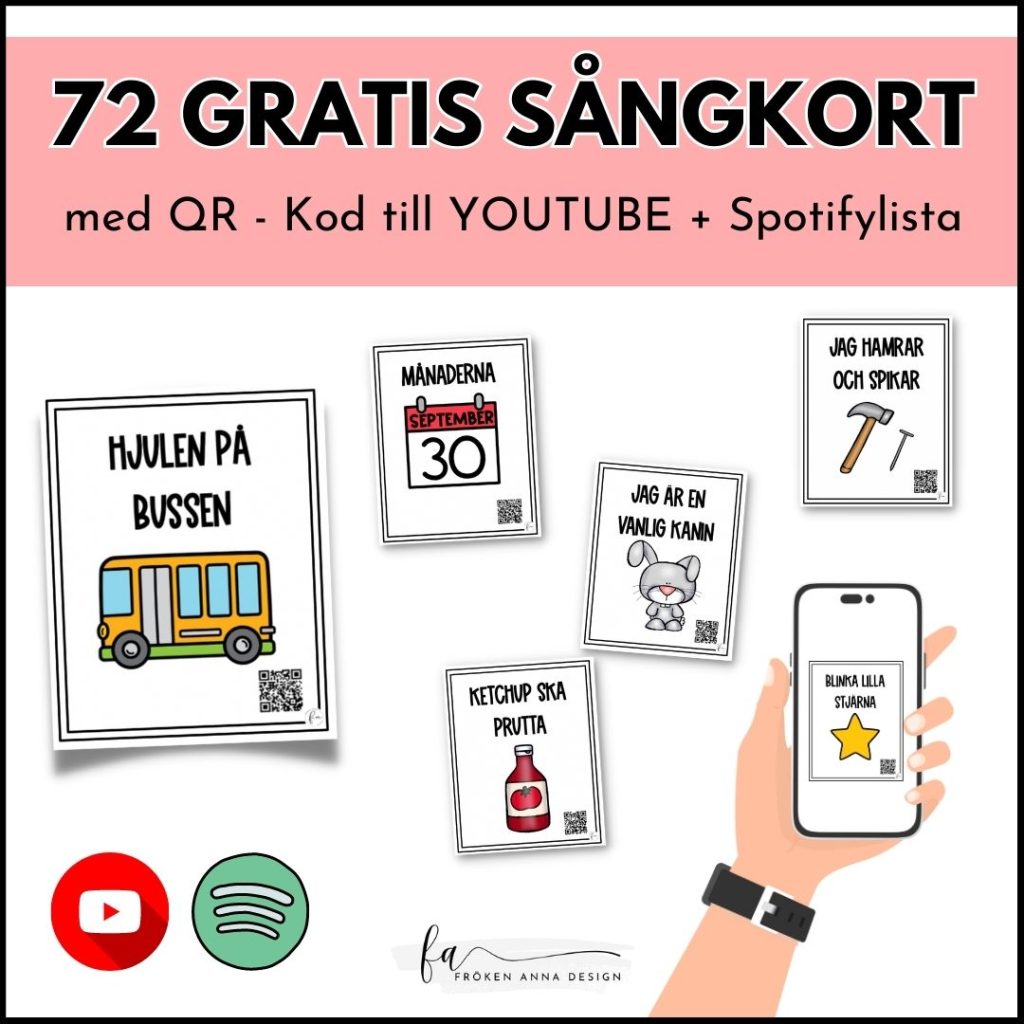 72 sångkort med bildstöd för barn