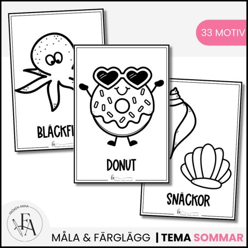 Målarbok tema sommar