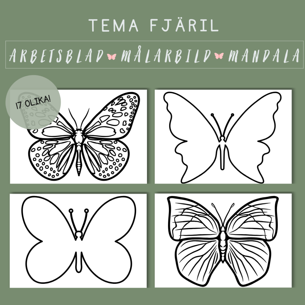 Målarbild fjärilar med och utan mönster
