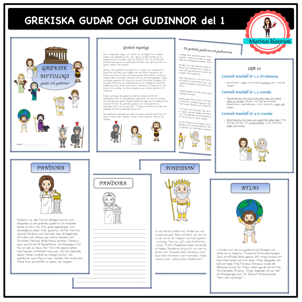 Grekisk mytologi gudar och gudinnor – del 1