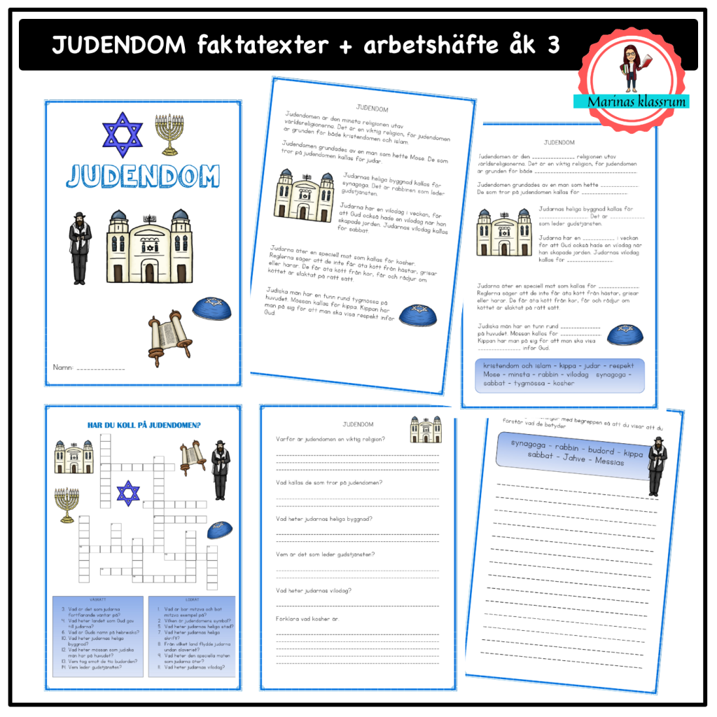 Judendom faktatexter + arbetshäfte åk 3