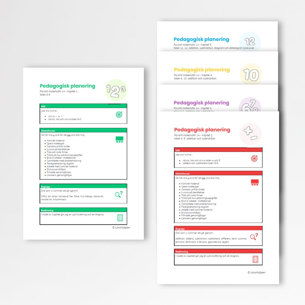 Favorit matematik 1A – pedagogiska planeringar