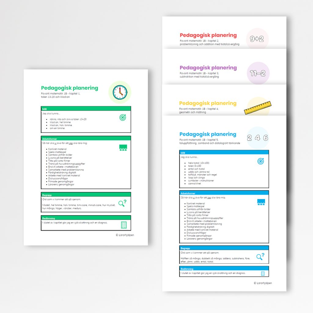 Favorit matematik 1B – pedagogiska planeringar
