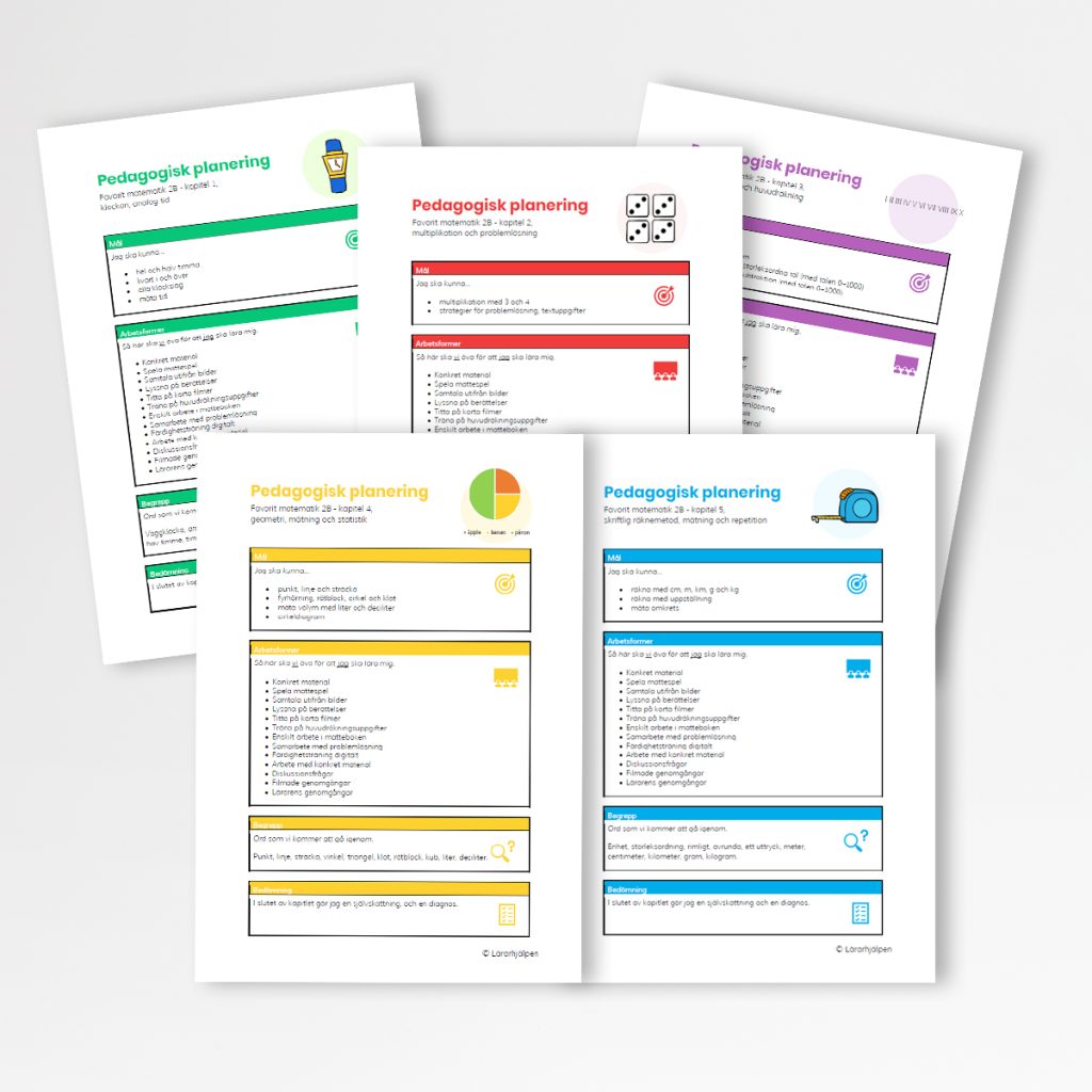 Favorit matematik 2B – pedagogiska planeringar