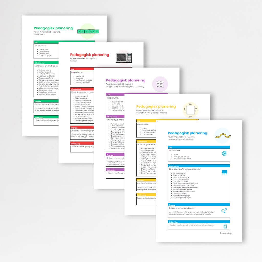 Favorit matematik 3B – pedagogiska planeringar