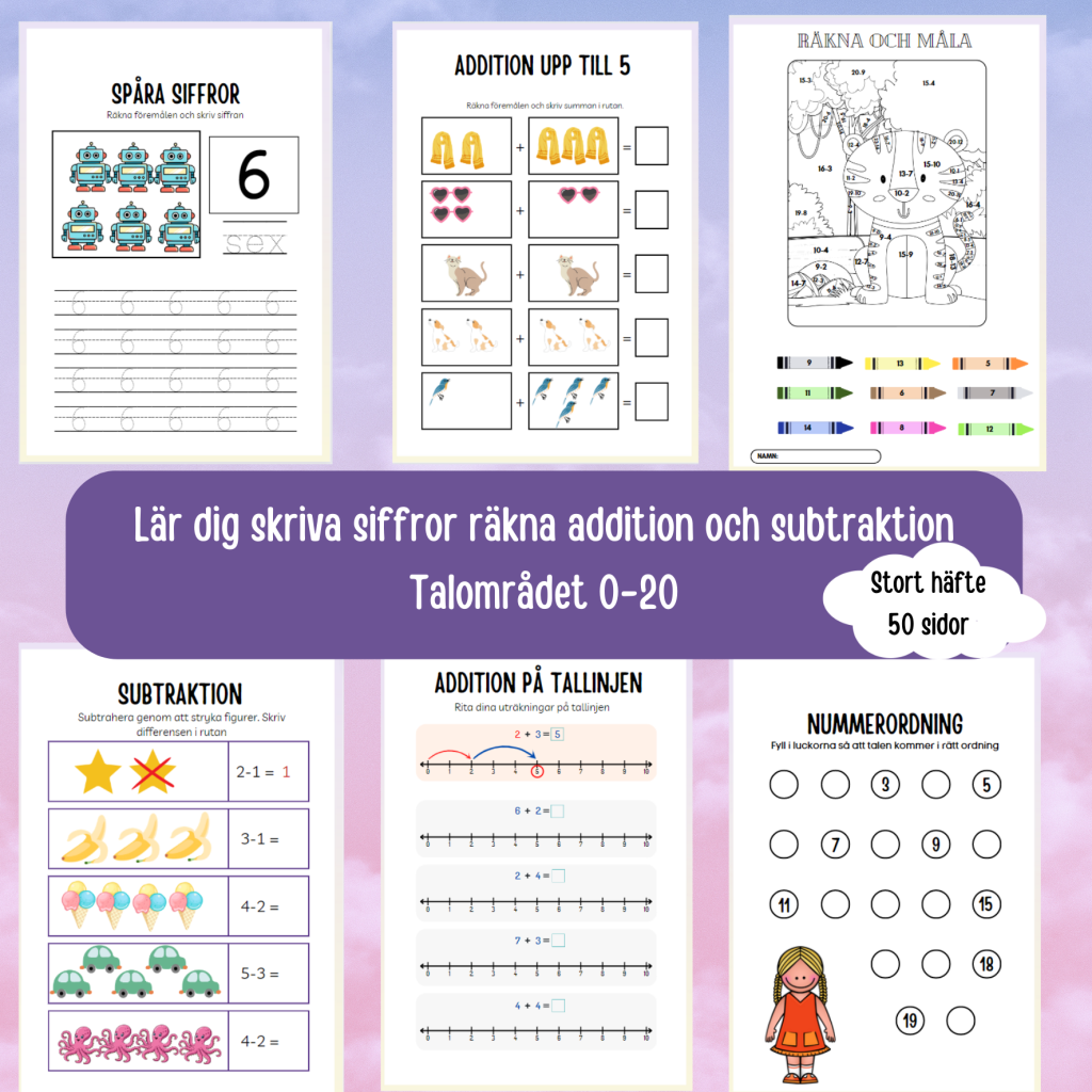 Träna siffror, addition och subtraktion