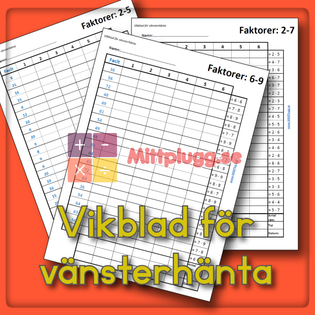 Multiplikation – Vikblad för vänsterhänta