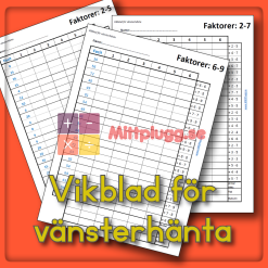 Multiplikation - Vikblad för vänsterhänta