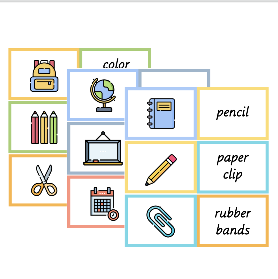 Domino: In my classroom - english words