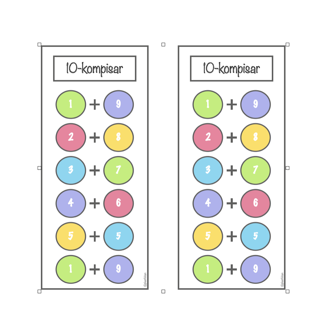Mattespel - träna 10-kompisar