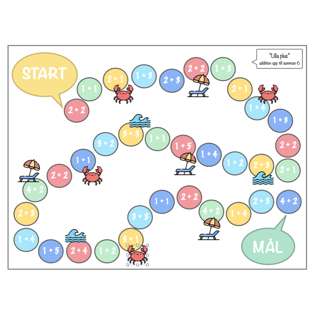 Mattespel – ”Lilla plus” på stranden