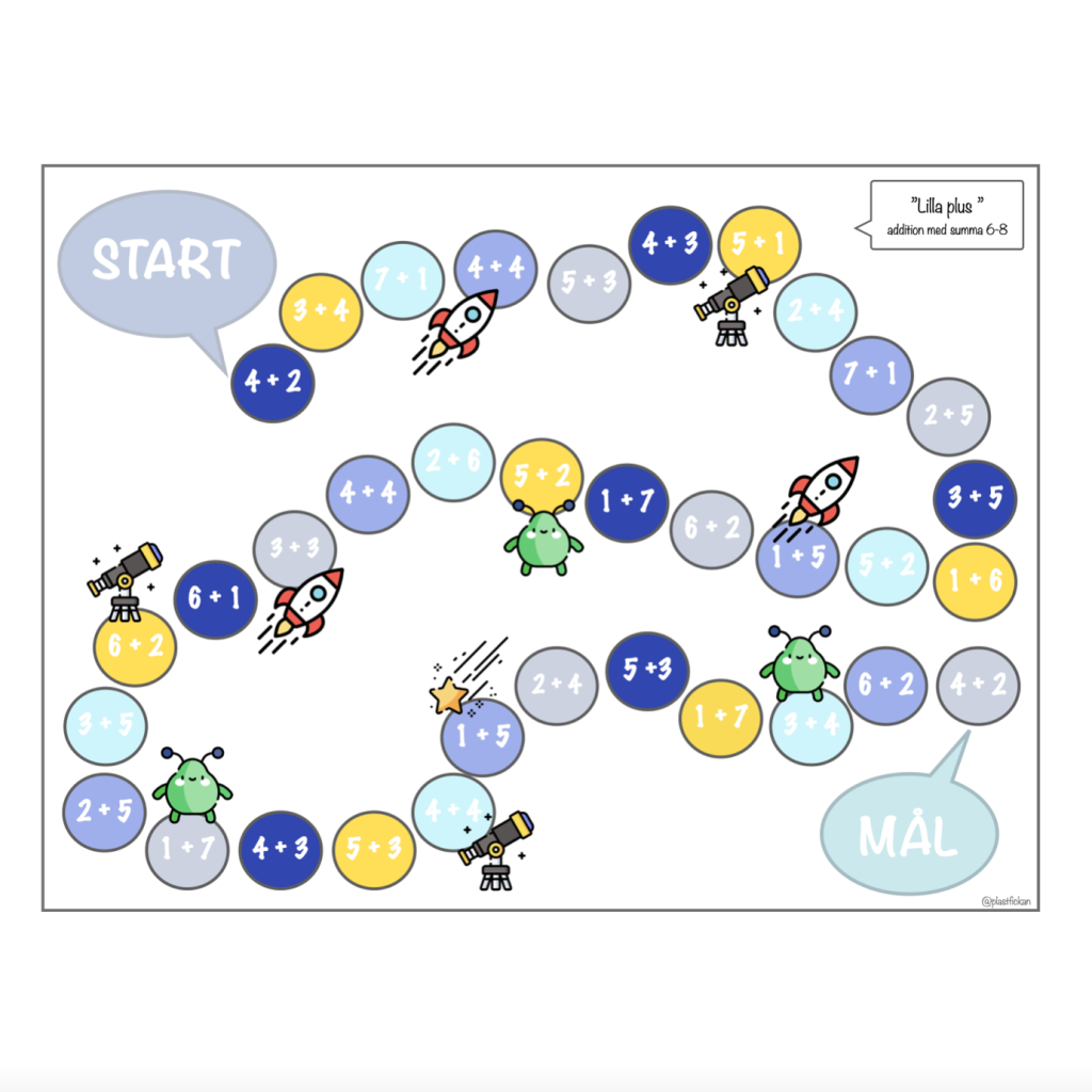Mattespel – ”Lilla plus 3” i rymden