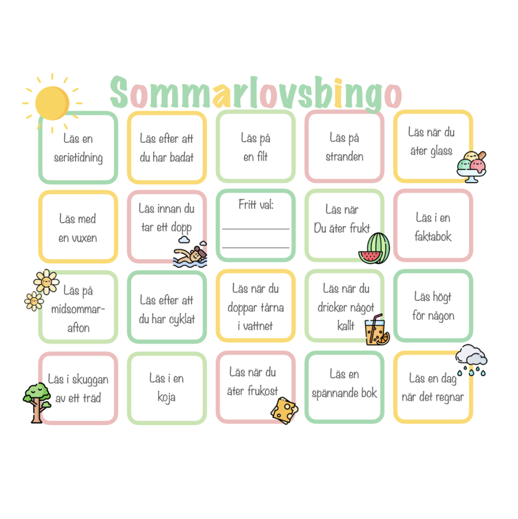 Läsbingo – sommarlov