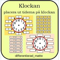 Klockan -placera ut tiderna på klockan