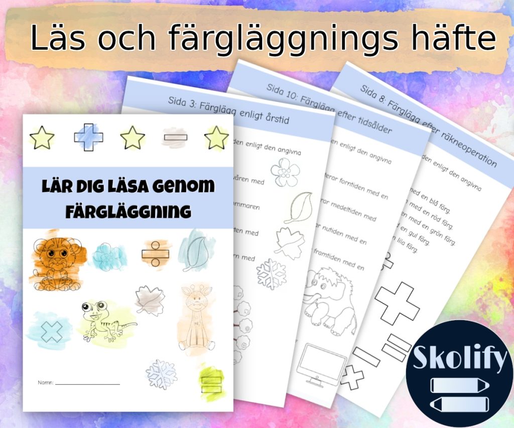 Kreativ Färgläggning och Lärande för Barn – häfte, 10 uppgifter