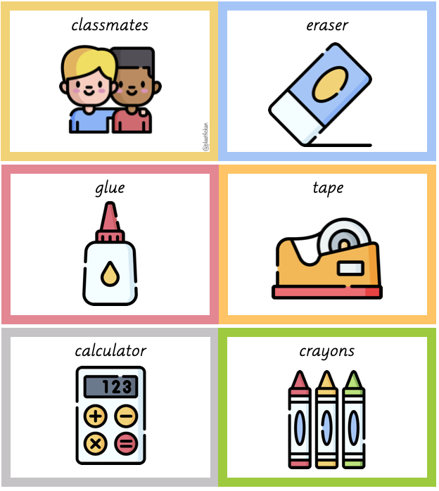 Domino: In my classroom - english words