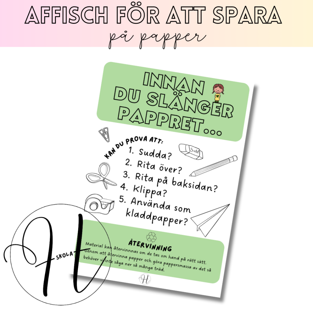 Affisch spara papper