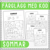 Färglägg med kod - sommar