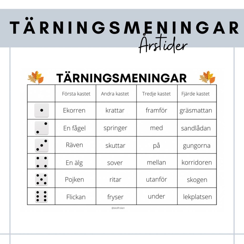 Tärningsmeningar – årstider