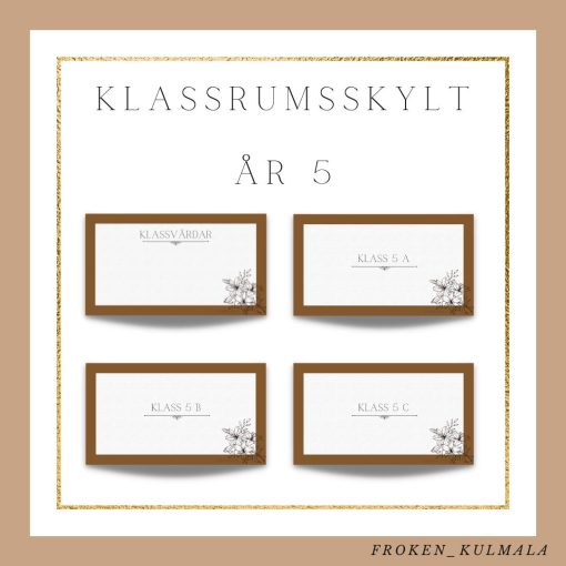 Klassrumsskylt för år 4-6
