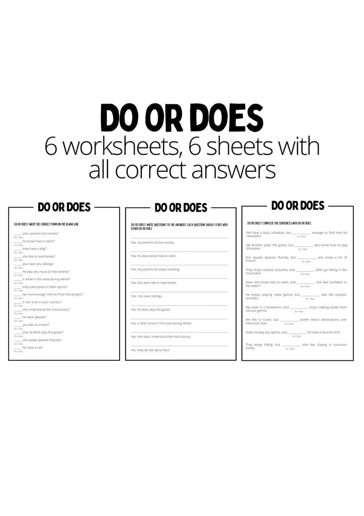 Arbetshäfte 1 – 12 sidor – do or does