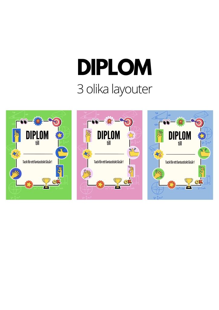 Diplom – 3 olika