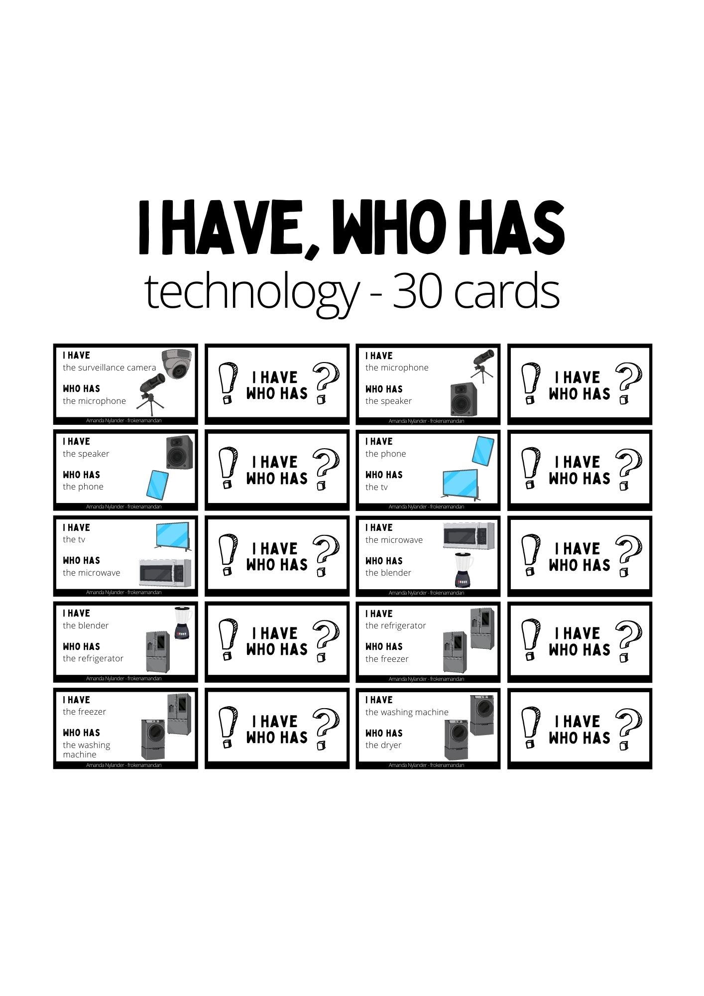 I have, who has domino - technology 30 cards