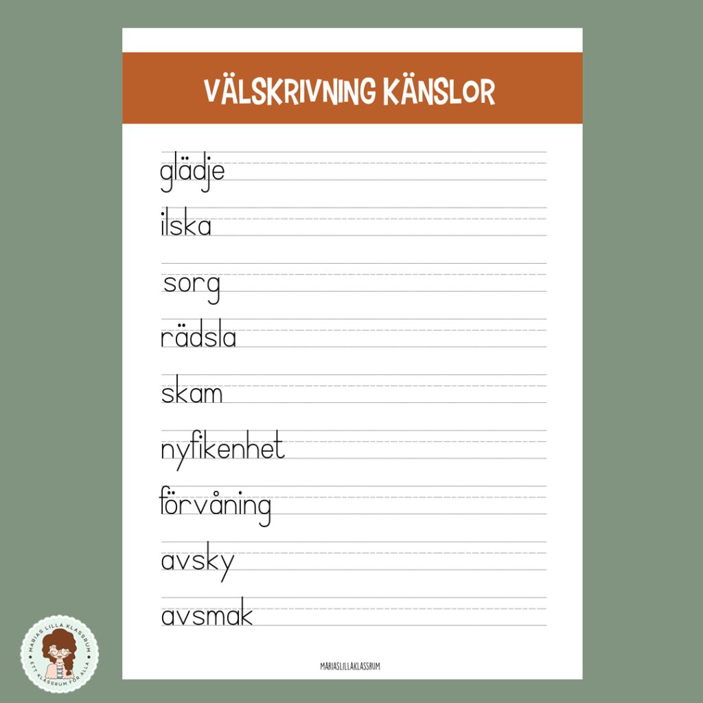 Välskrivning – Tema känslor