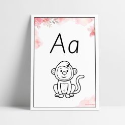Alfabetet A4 - rosa