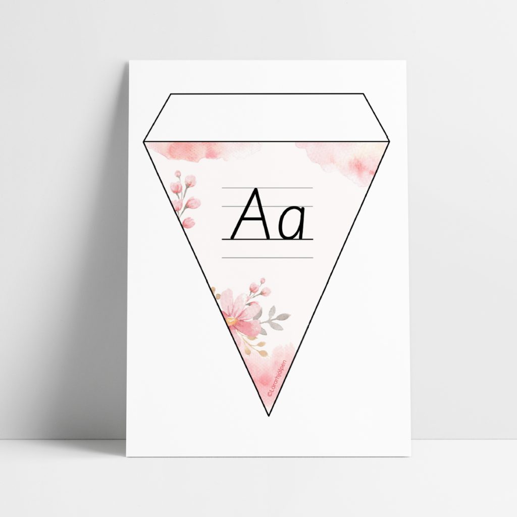 Alfabetsvimplar – rosa