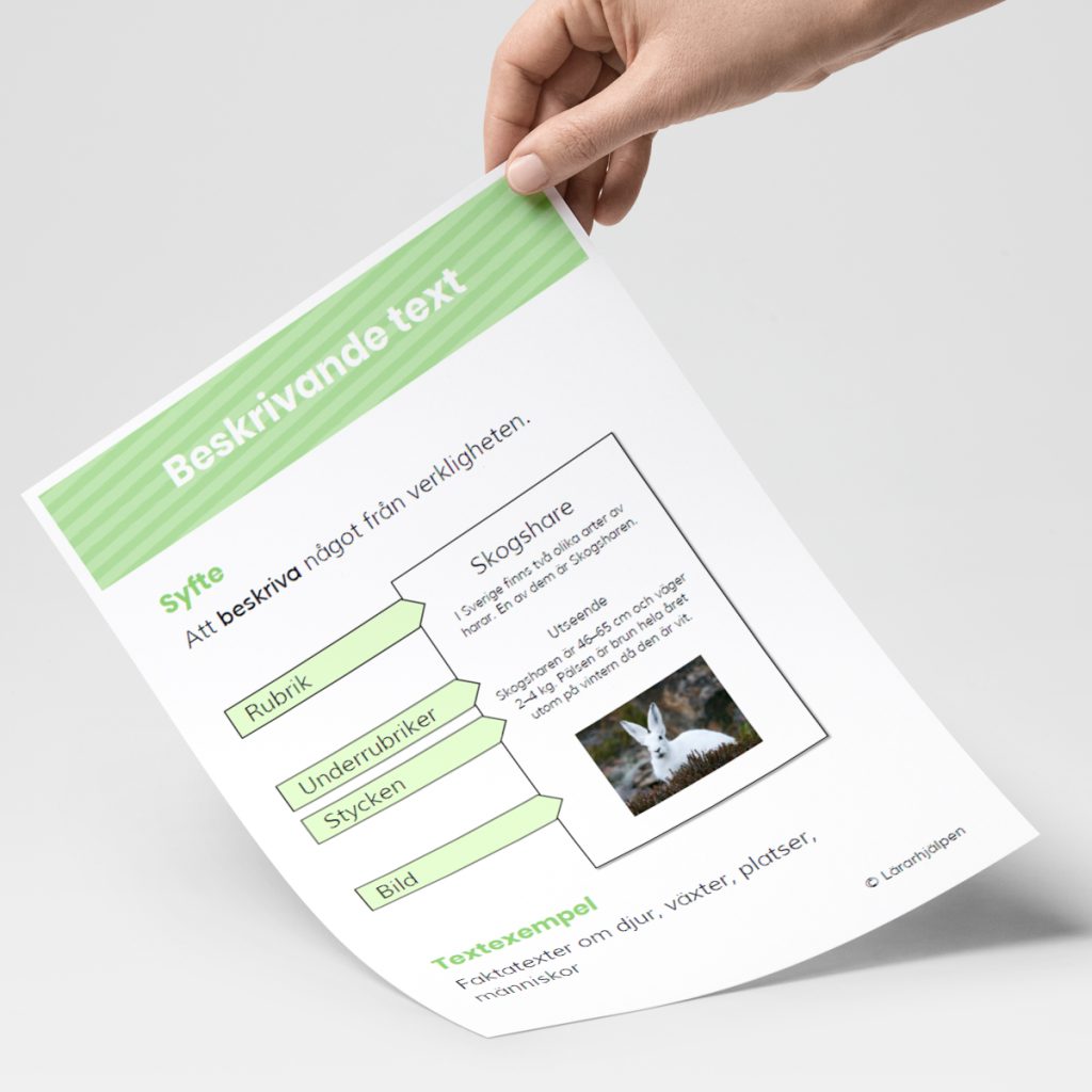 Textgenreposter – beskrivande text