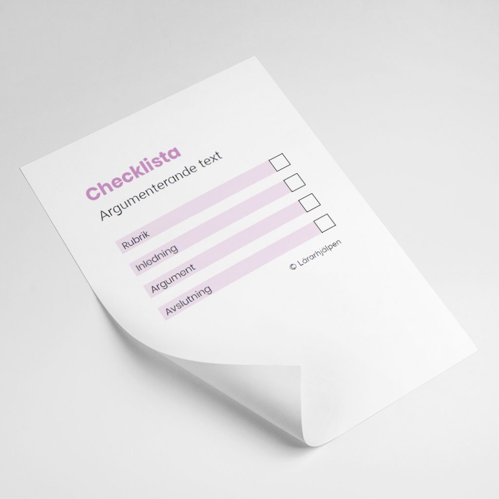 Checklista – argumenterande text