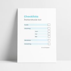 Checklista - återberättande text