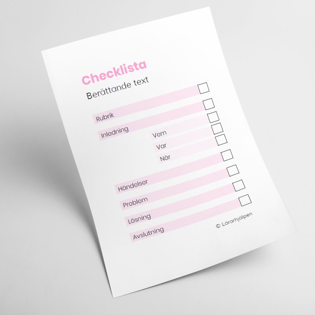 Checklista – berättande text