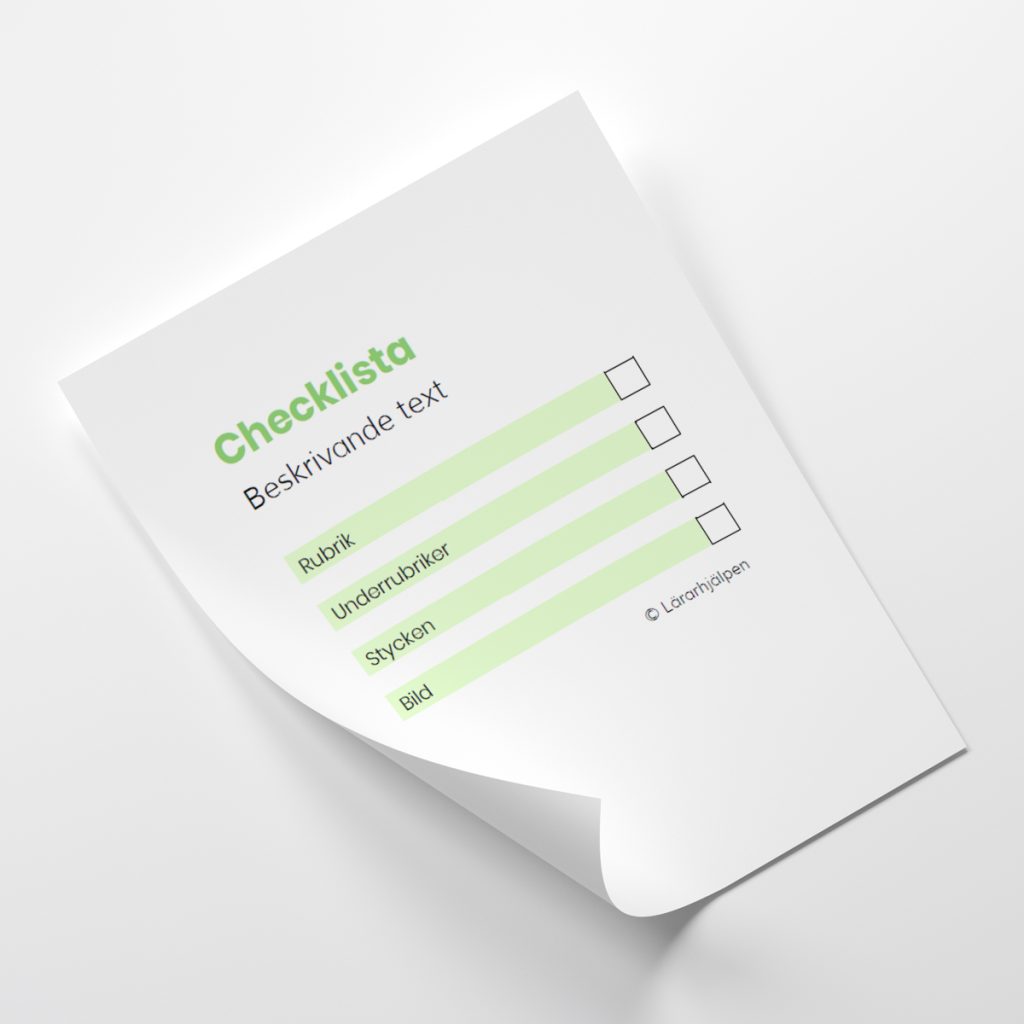 Checklista – beskrivande text