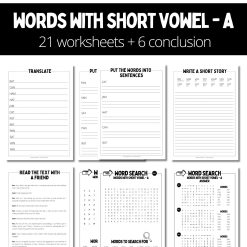 Words with short vowel - A
