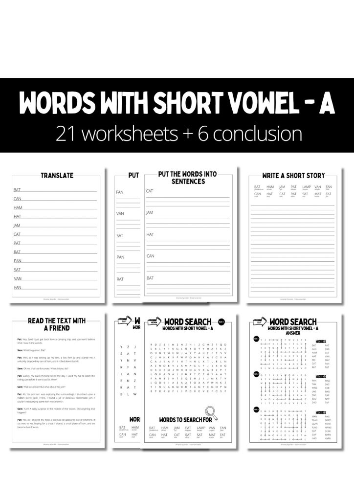 Words with short vowel – A