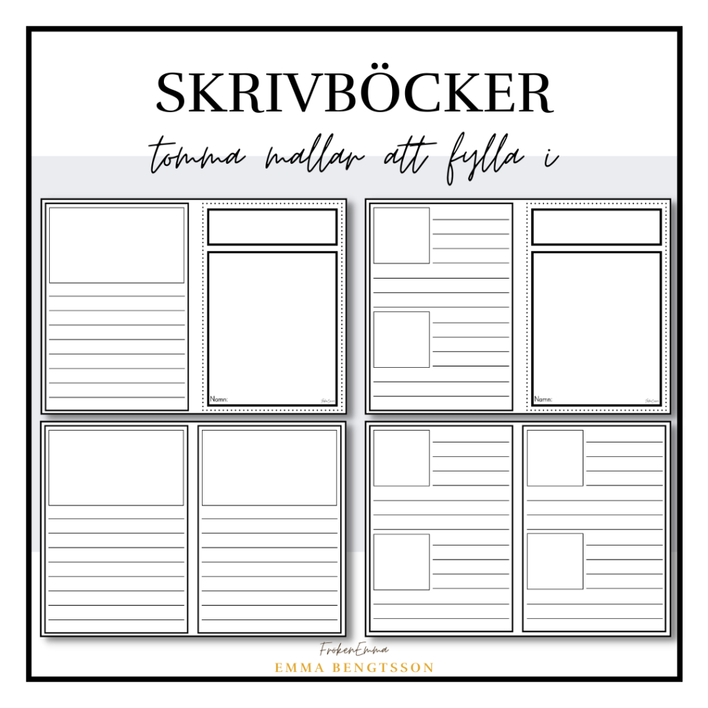 Skrivböcker – tom mall