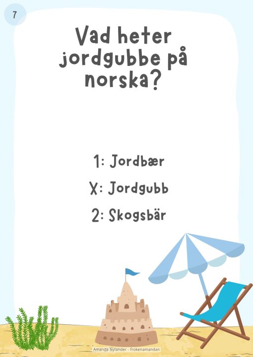 Tipspromenad - 30 frågor - Sommar