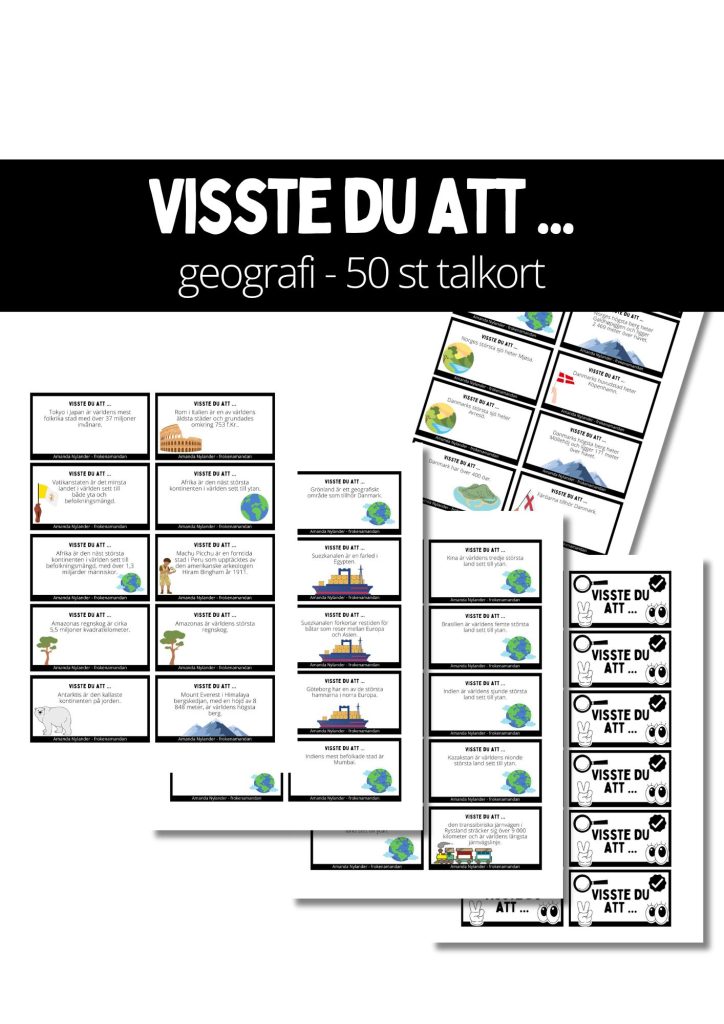 Visste du att … 50 talkort (Geografi 2)