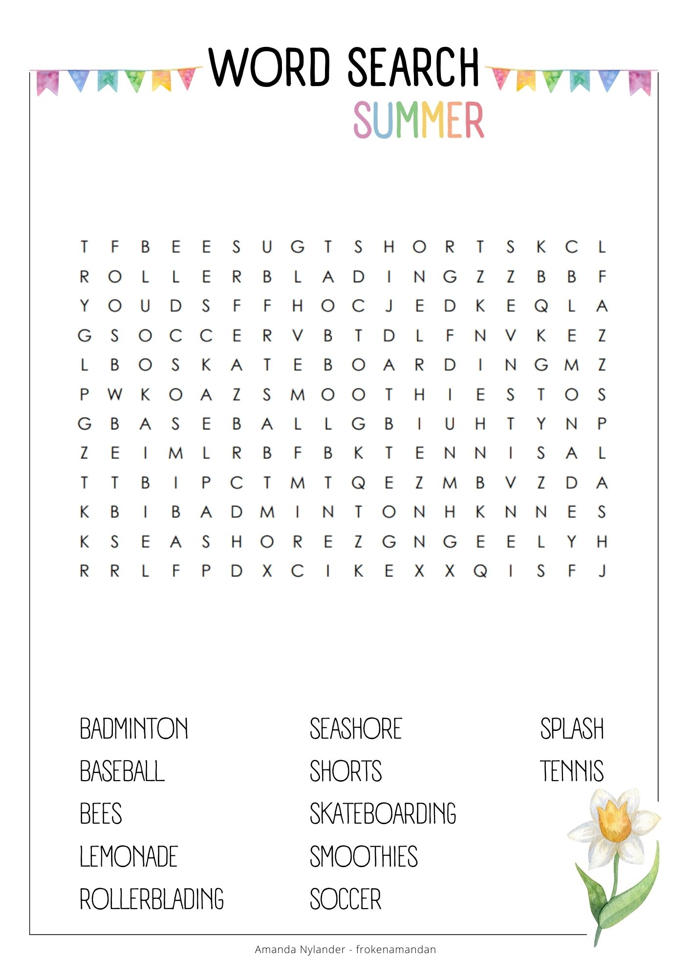 Word searches – 6 pieces – summer edition (+answer)