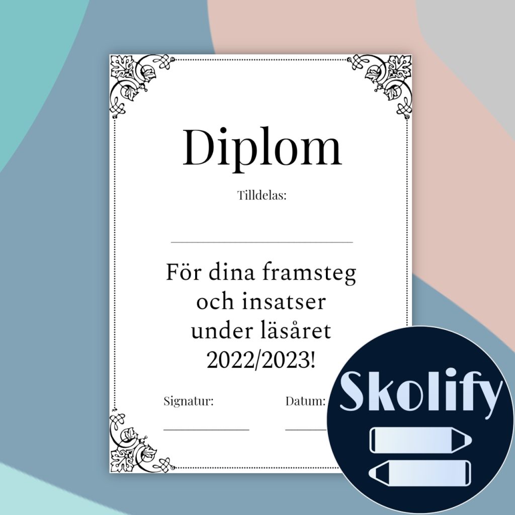 Diplom Till Skolavslutning, Stilren – Redigerbar