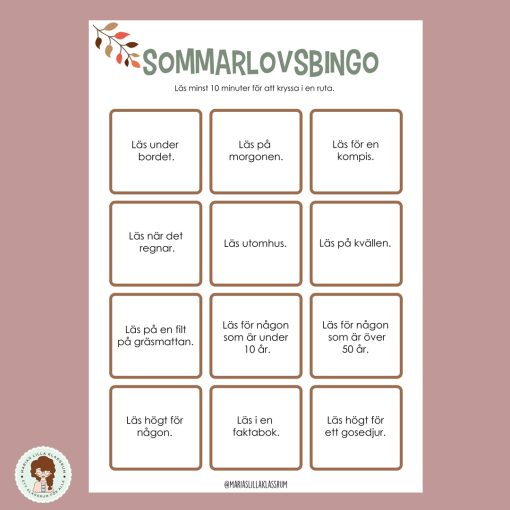 Sommarlovsbingo
