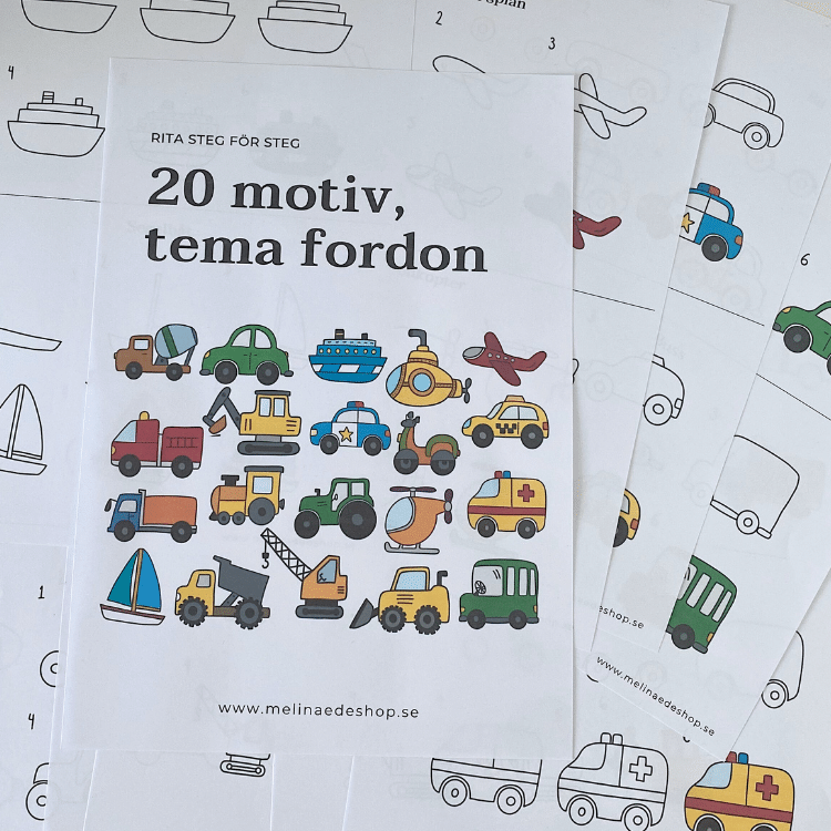 Lär dig rita steg för steg – tema fordon