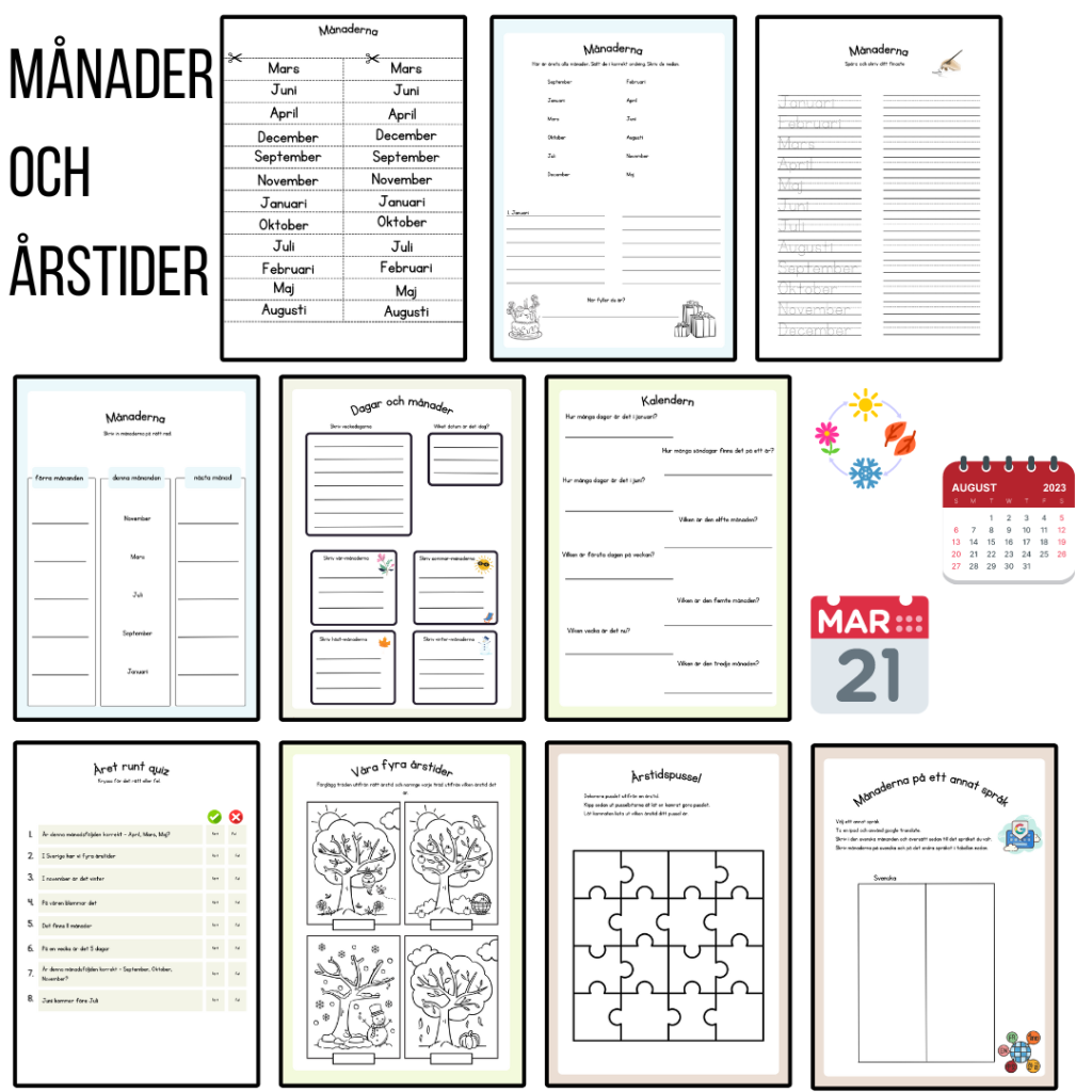 Dagar, månader och årstider