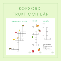 Korsord frukt och bär i tre nivåer